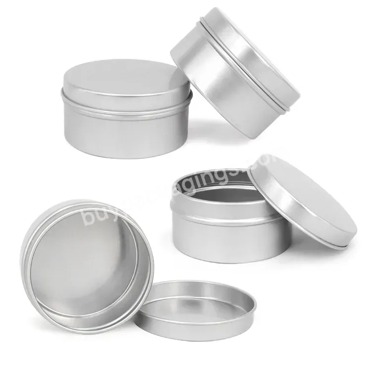 Custom 4oz Round Tin Wholesale Empty Round Cosmetic Cream Aluminum Jar Aluminum Metal Packaging Cosmetic Tin Can