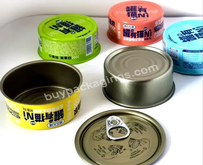 Custom 634# Tuna Tin 80g 85g 90g 110g 120g 125g 140g Round Tin Can For Luncheon Meat Prepared Dish With Meat Sauce 2 Piece Can