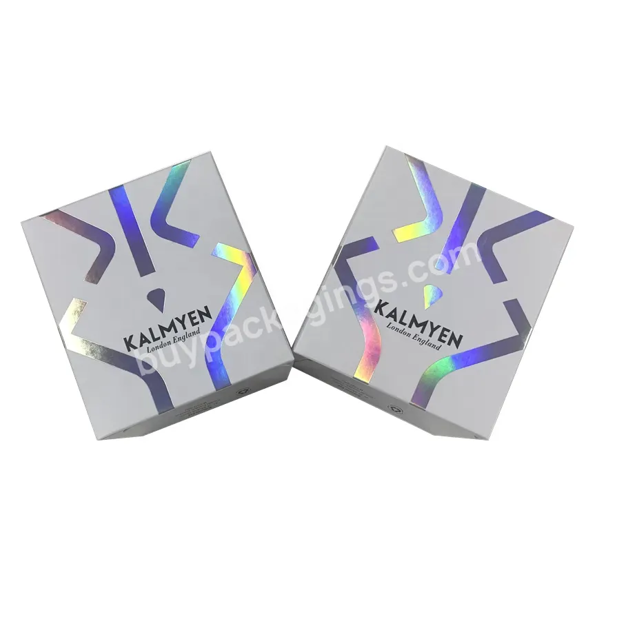 Custom Logo Luxury Holographic Hot Stamping Foil Cosmetics Packaging Paper Box
