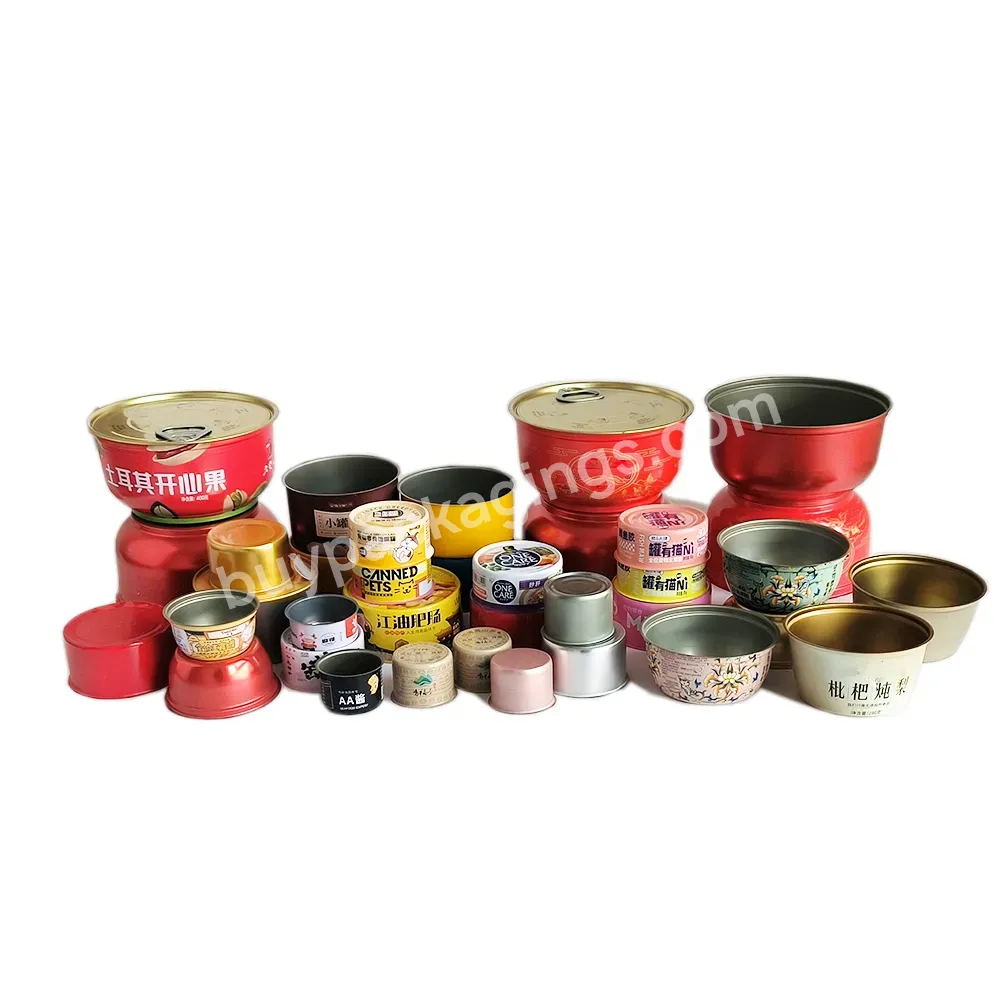 Custom Tin Cans Empty Aluminum 2-piece Can 100ml 180ml 300ml Metal Jar For Tuna Fish Oil Sea Food Wet Pet Food Canning
