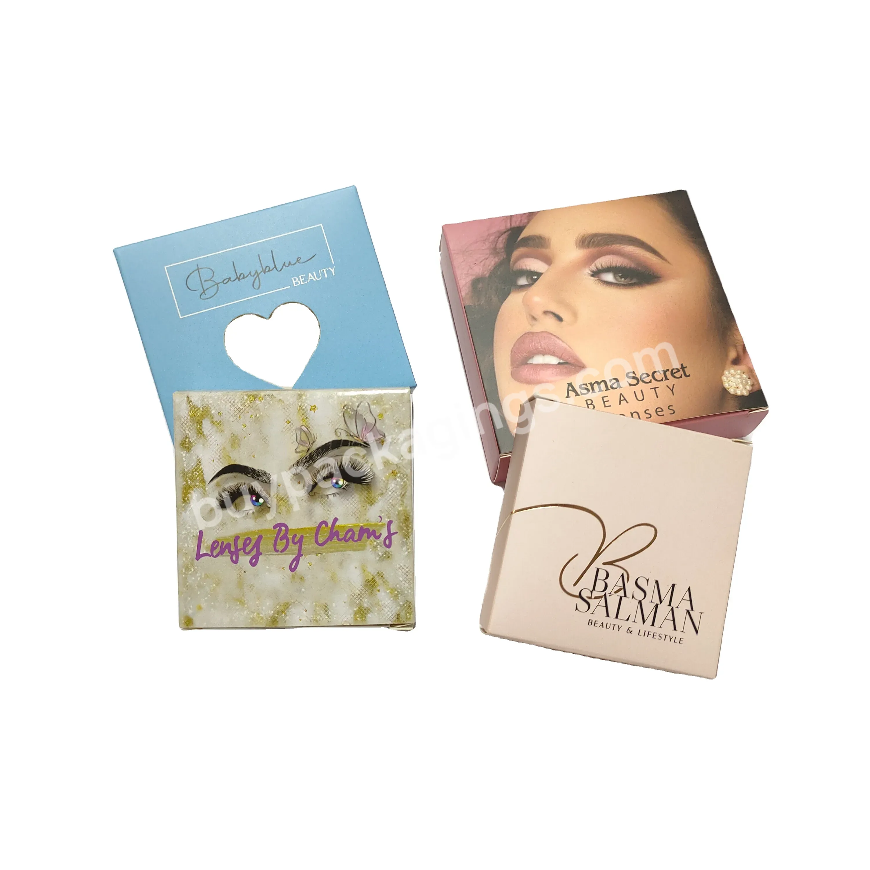 Customized Paper Cosmetics Box With Embossing Logo For Contact Lenses Box