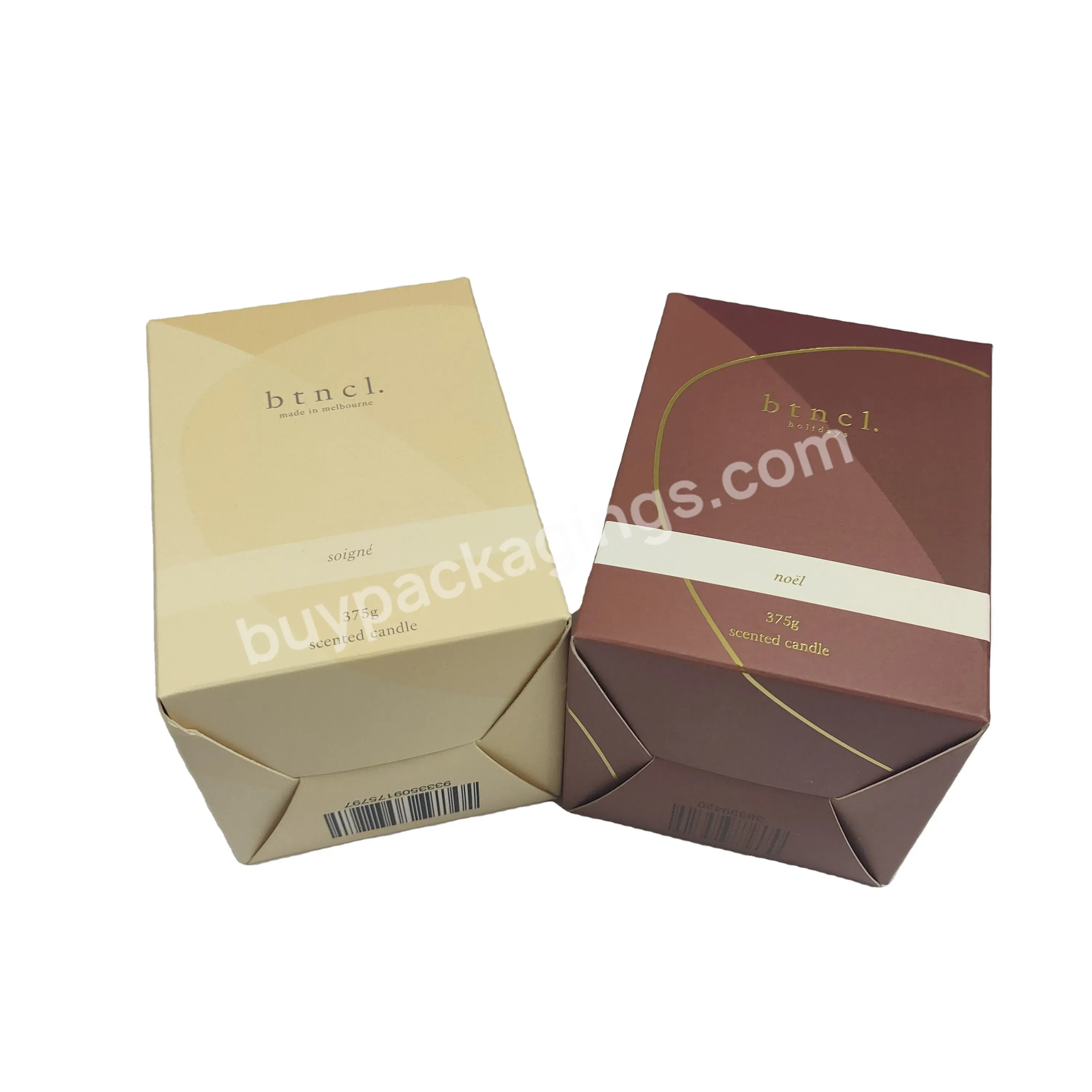 Dark Red Color Empty Gift Paper Box Custom Logo For Candle Packaging