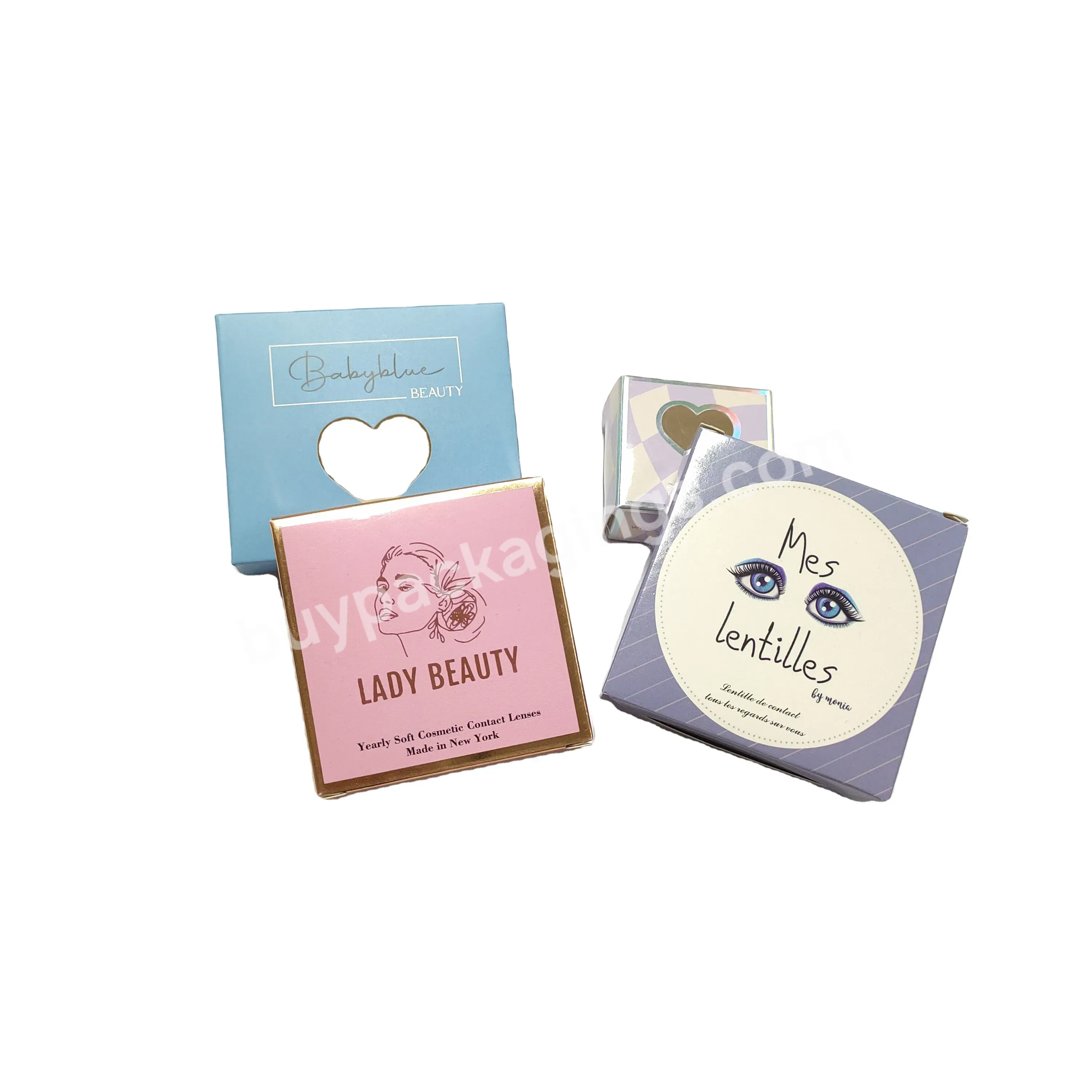 Elegant Woman Pattern Custom Gift Contact Lenses Boxes With Logo