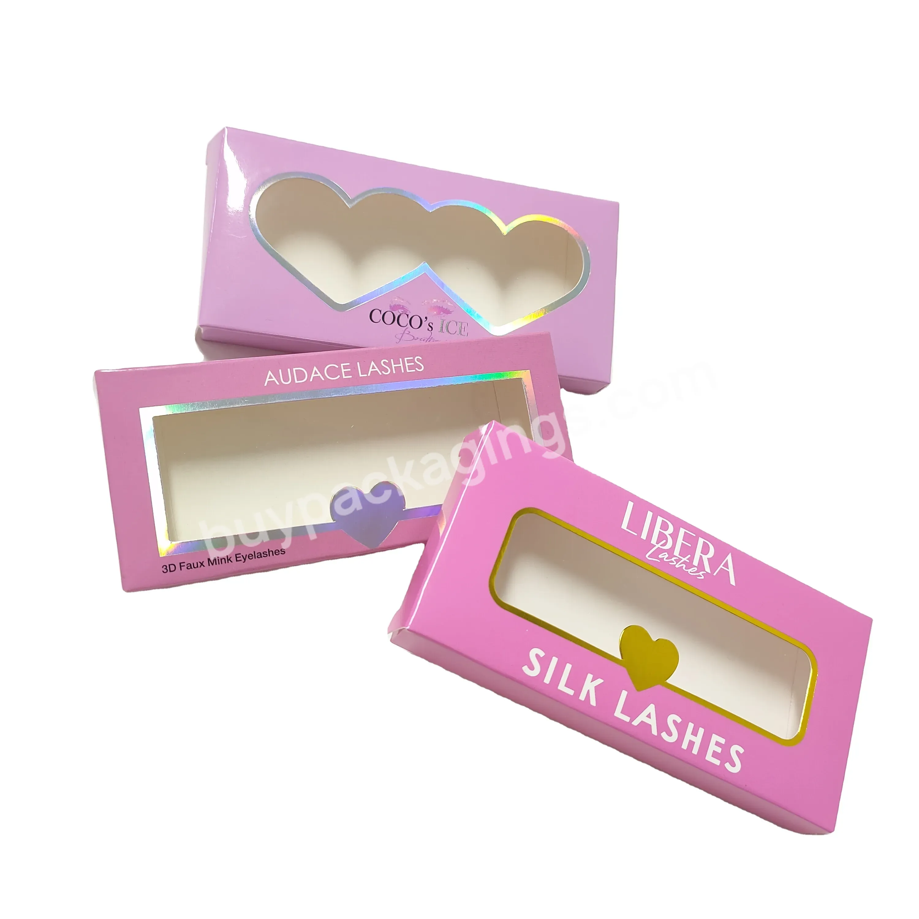 Light Pink Color High End Eyelash Packaging Box Custom Your Own Logo
