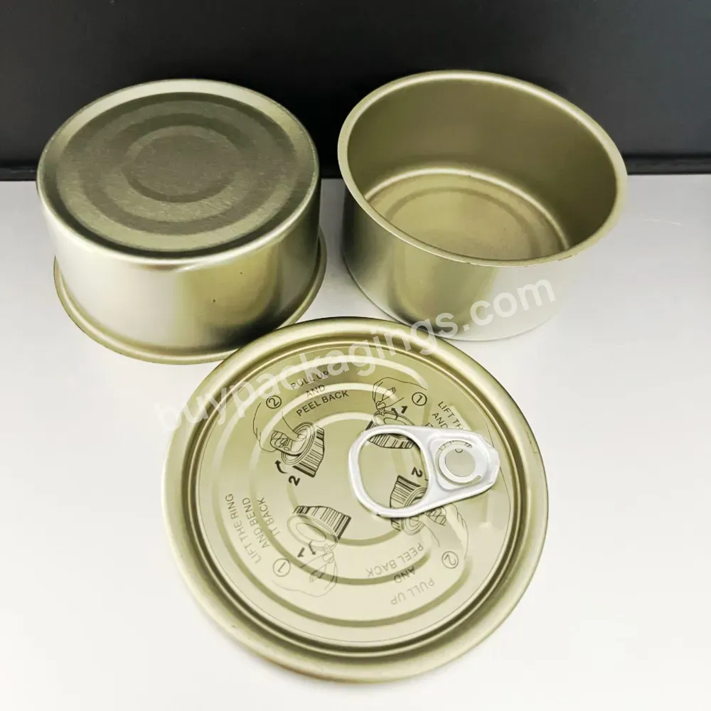 Oem Canned Tuna Fish Made Of Tin Plate In Round Shape Tomato Small Quantity Factory Empty Food Tin Cans
