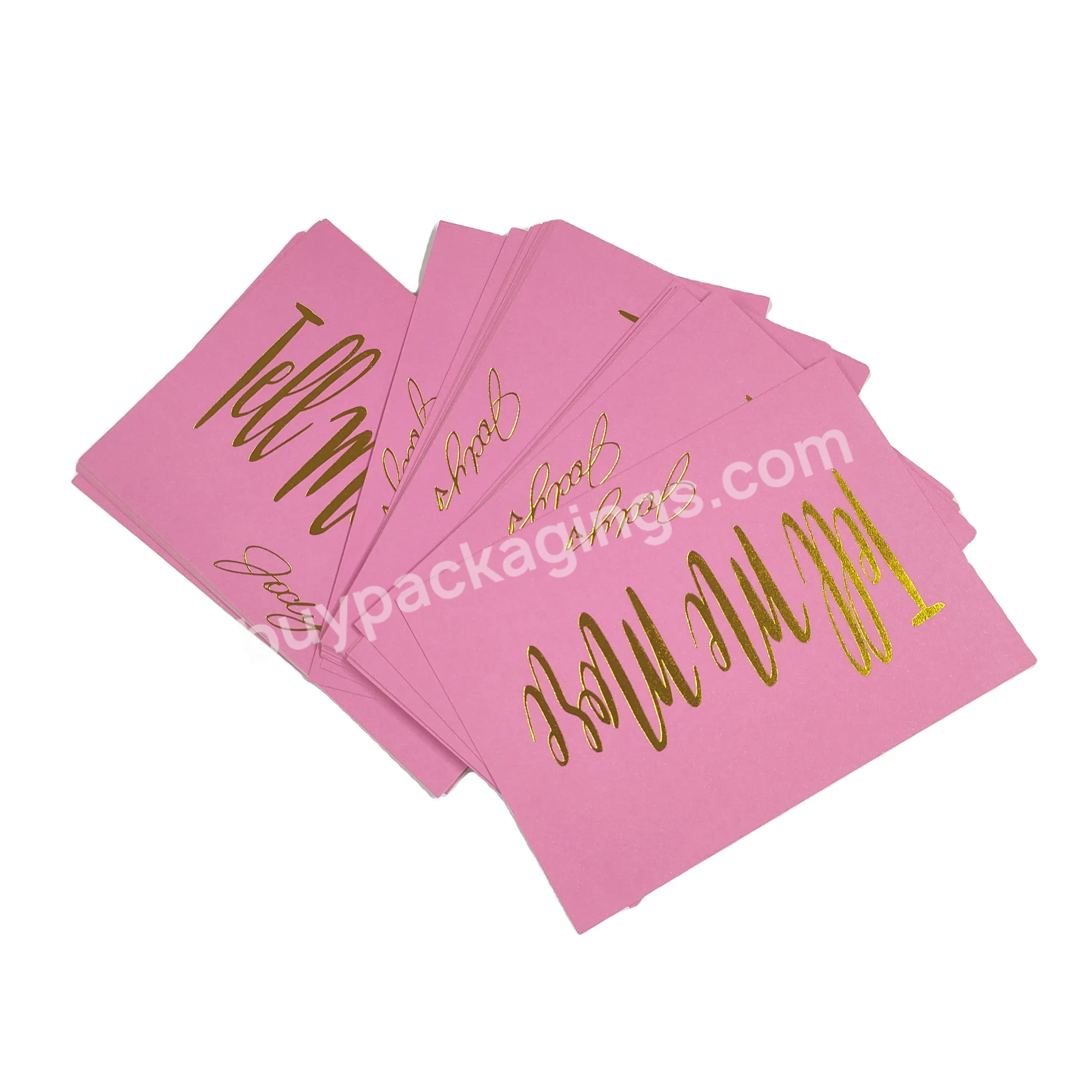 Single Color Paper Cards Custom Gold Foil Logo For Greeting Card Gift Card