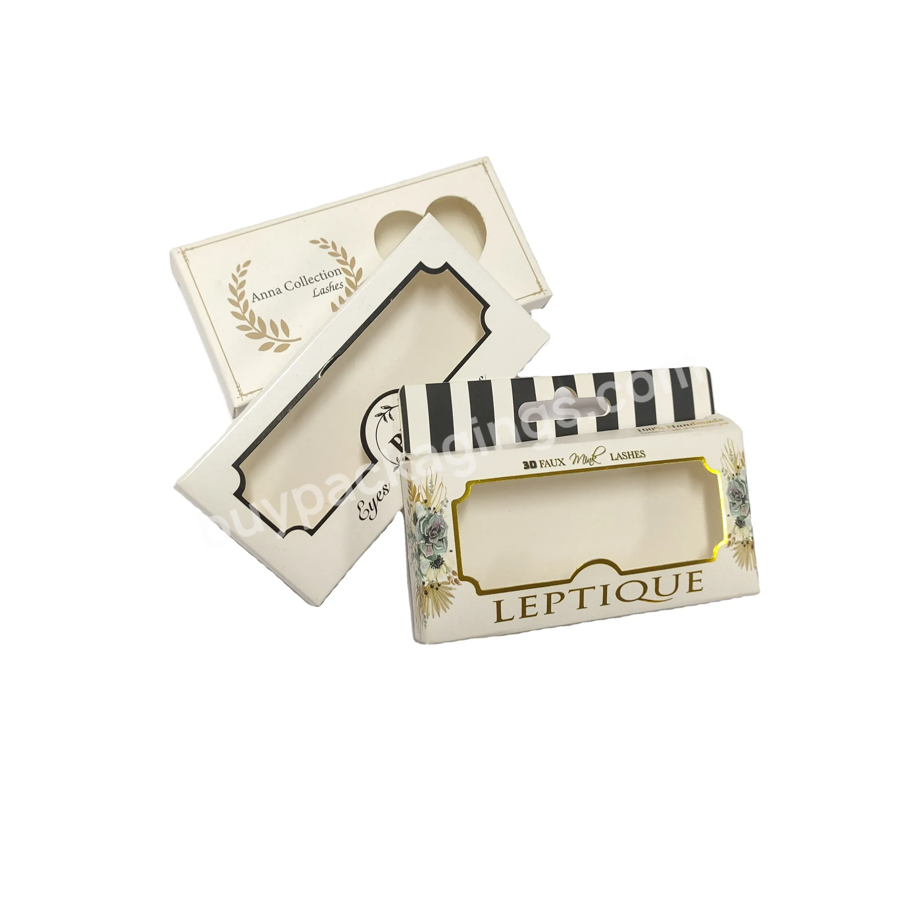 White Paper Gift Box Custom Embossed Logo For False Eyelash Packaging