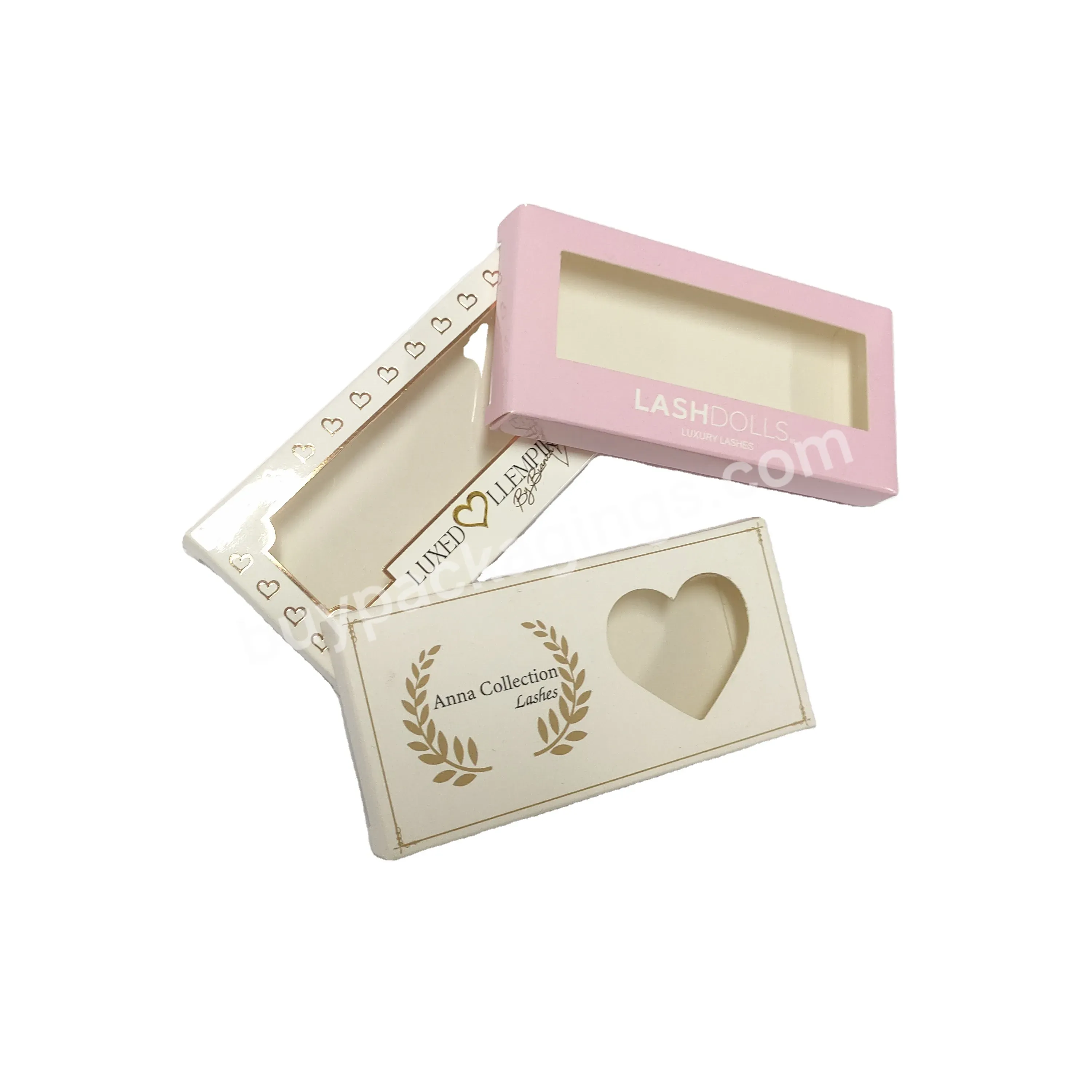 Wholesale Customize Lovely Pink Paper Retail Paper False Eyelashes Box With Your Logo