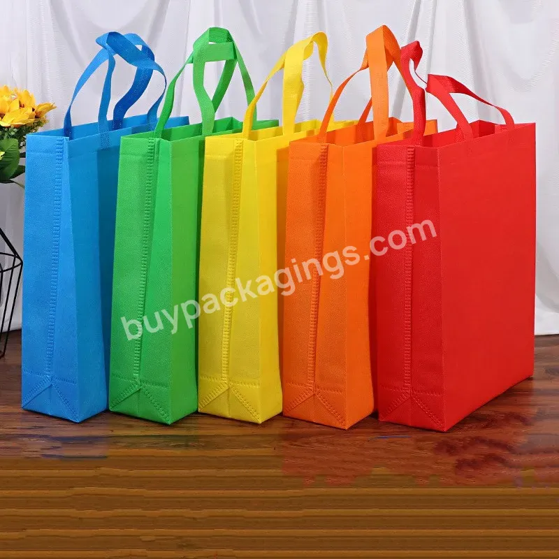 Wholesale Customized Logo Protection Non-woven Tote Bag Foldable Film Covered Advertising Shopping Handbag