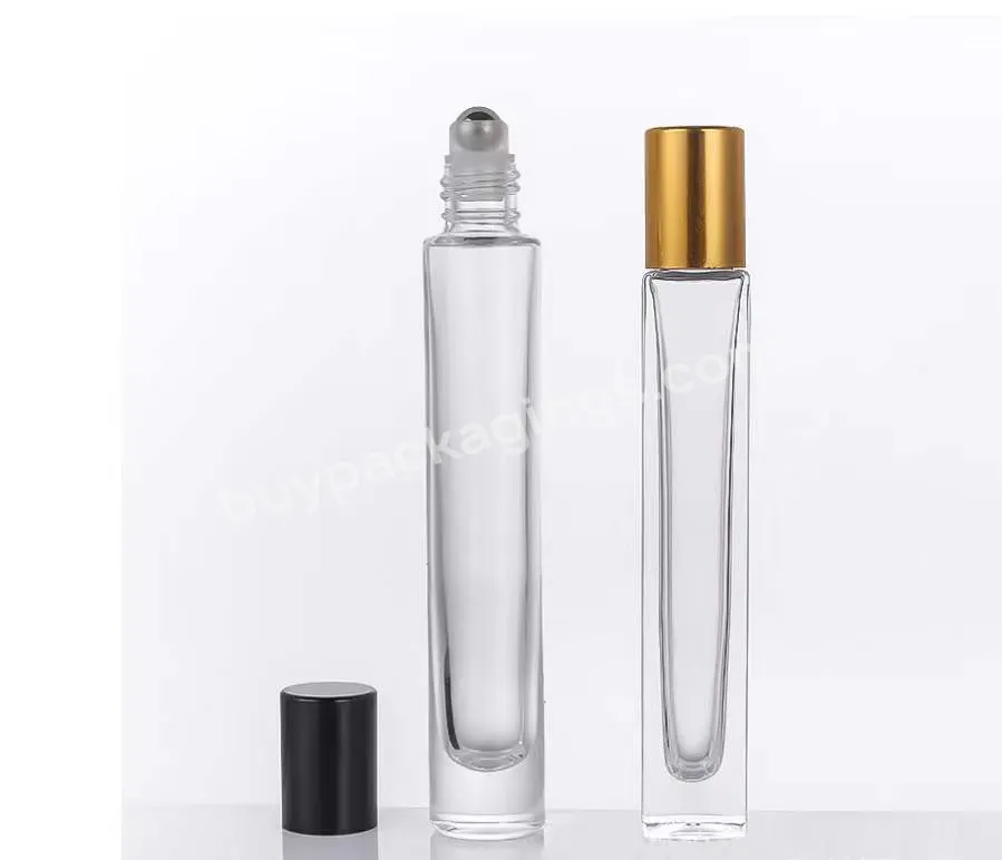 10ml Empty Glass Roller Bottle With Black Cap - Buy Glass Cosmetic Jars,Cosmetic Glass Jar,Skincare Packaging Set.