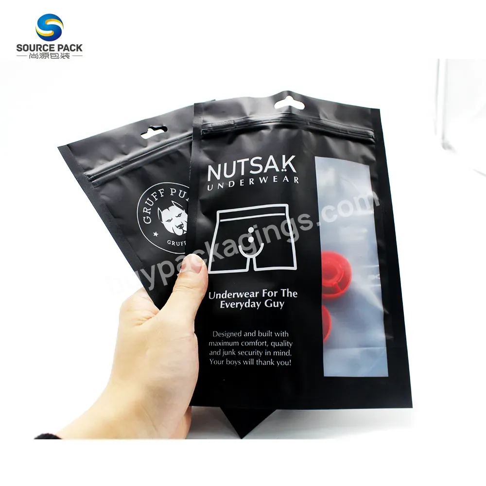 2022 Wholesales Custom Printed Frosted Zipper Bag Plastic Packing Zipper Bag With Logo For Clothing