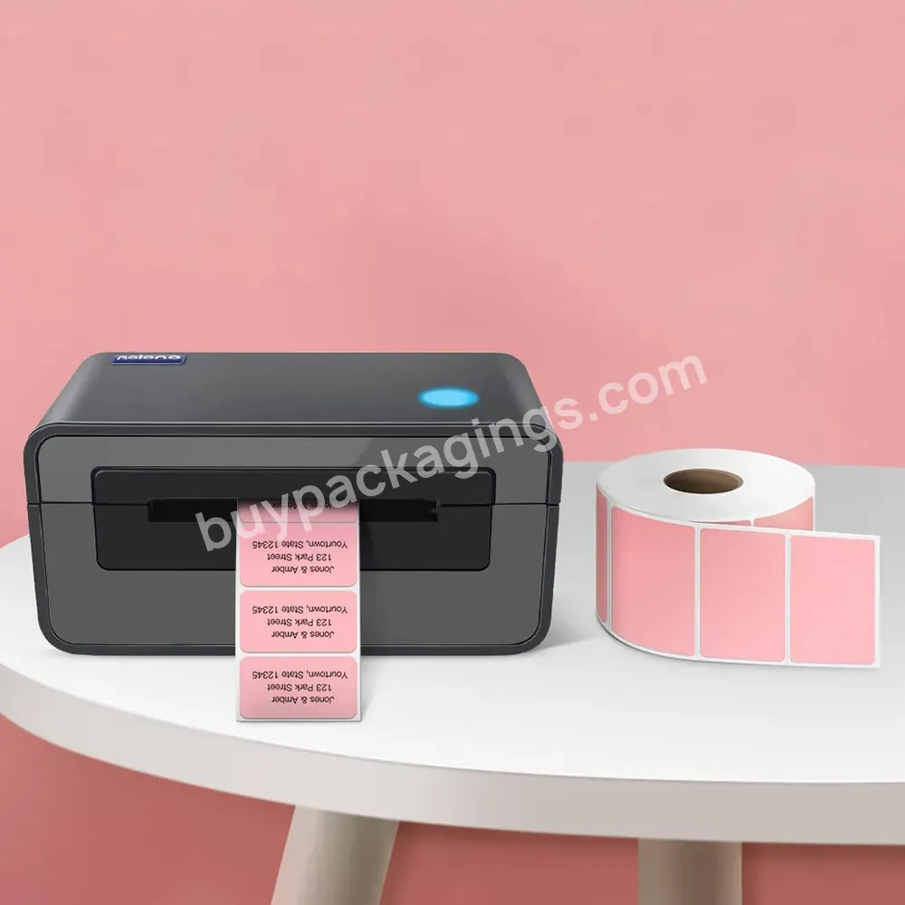 2.25x1.25 Inch Self-adhesive Address Shipping Thermal Stickers Pink Square Label For Thermal Label Printer