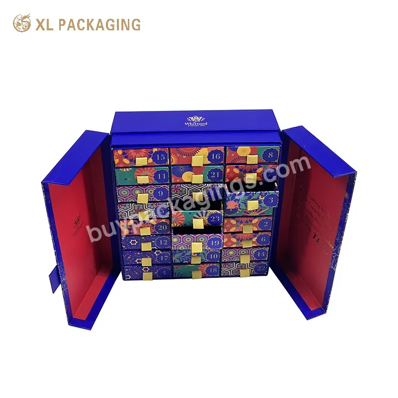 Advent Calendar Box Gift Tea Bag Toy Chocolate Advent Calendar Boxes With Logo - Buy Chocolate Advent Calendar Box,Tea Bag Calendar Box,Advent Calendar Box For Gift.