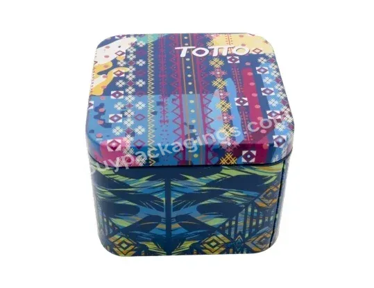 Best Selling Beautiful Square Tin Can For Watch Gift Packaging Wholesale Tin Box