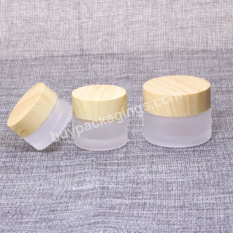 Biodegradable 5g 10g 15g 30g 50g 100g Cream Jar For Cosmetics Glass Clear Frost Jars With Bamboo Lids - Buy Frost Plastic Jar,Glass Cosmetic Jars Container With Bamboo Lids,Glass Jars For Cosmetics.