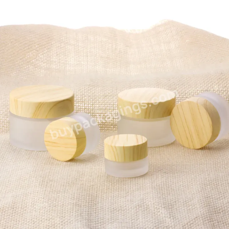 Biodegradable 5g 10g 15g 30g 50g 100g Cream Jar For Cosmetics Glass Clear Frost Jars With Bamboo Lids - Buy Frost Plastic Jar,Glass Cosmetic Jars Container With Bamboo Lids,Glass Jars For Cosmetics.