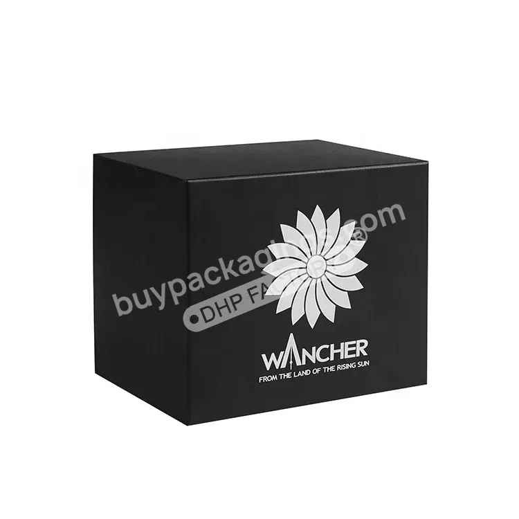 Black Paper Cardboard Boxes Wholesale Leatherette Printed Custom Logo Luxury Packaging Display Watch Box