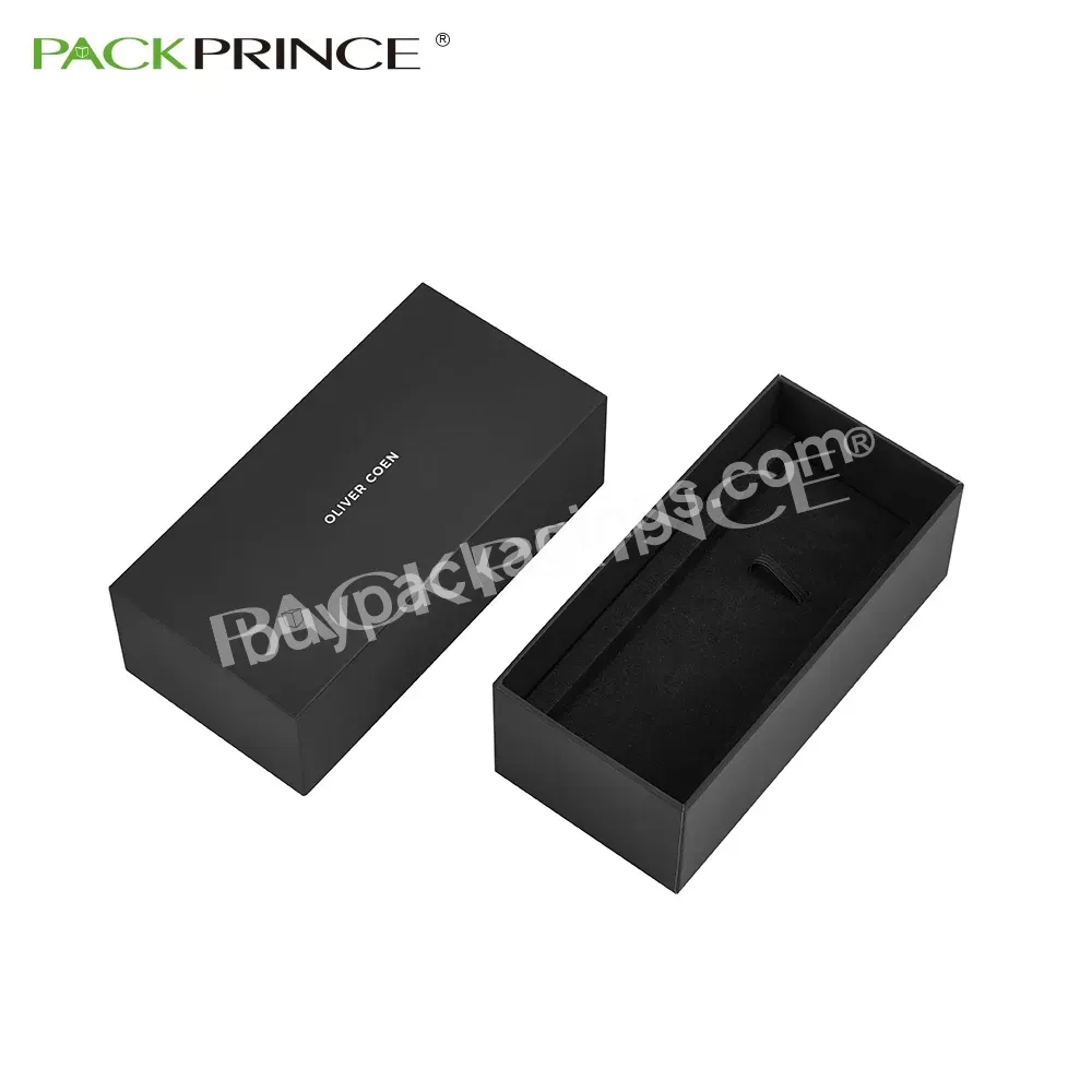 Black Rigid Box Customized Wholesale Foil Stamping Box Insert Sotrage Watch Packaging Craft Gift Box