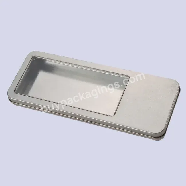 Cheap Rectangular Plain Metal Watch Tin Box With Pvc Window For Wholesale Custom Tin Packaging