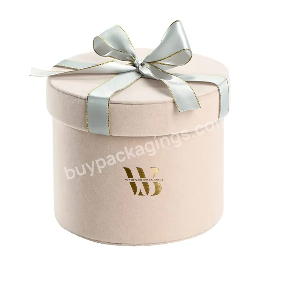 China Carteras Emballage Ronde Box Gift Fabric Handmade Eco Bio Packaging Ribbon Noeud De Ruban Decoration Pot De Fleur Geschenk