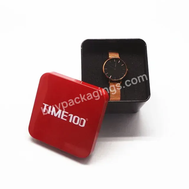 China Manufacturer Oem Square Metal Gift Watch Tin Box Custom Tin Metal Cookie Box