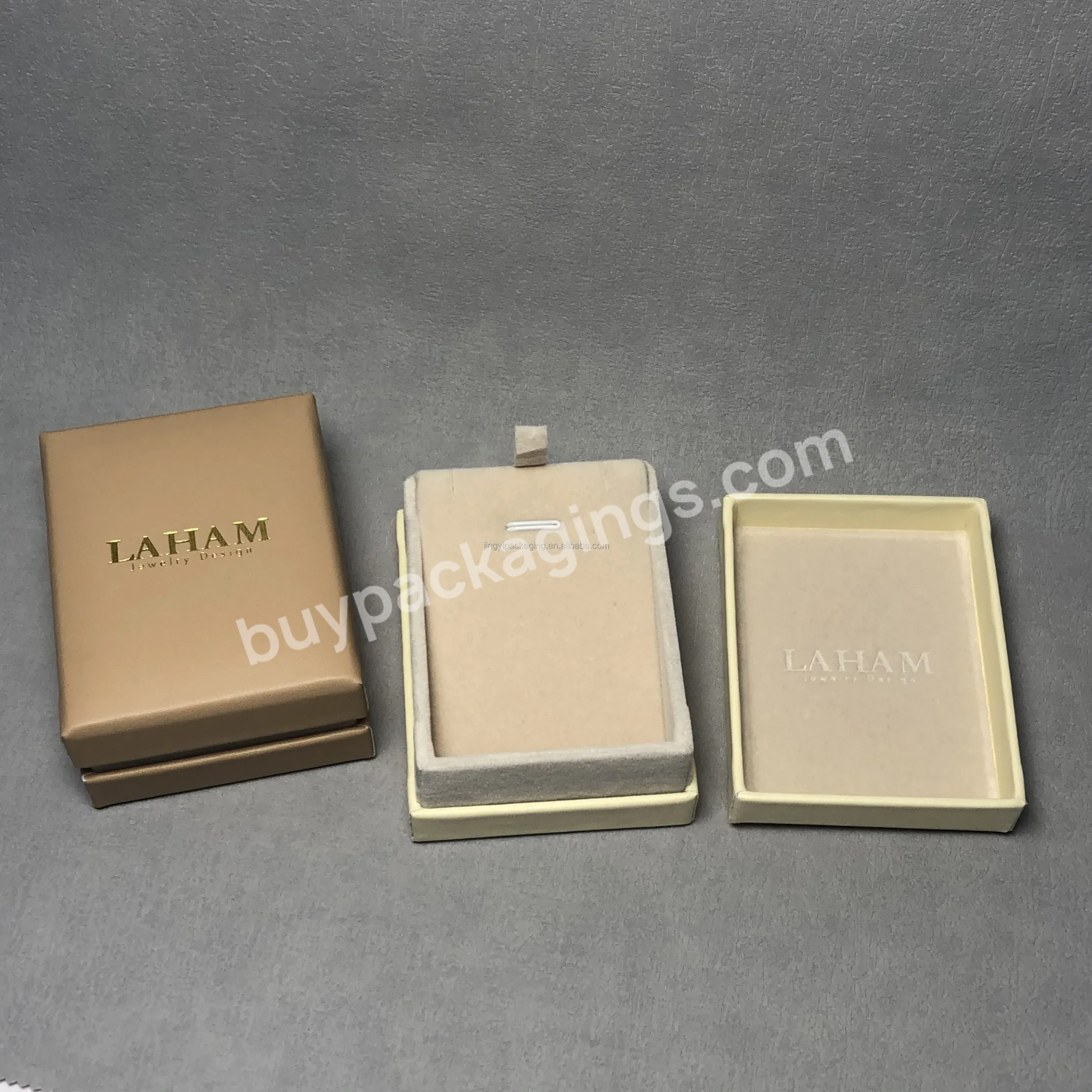 China Supplier Jewelry Package Box Pu Leather Top Luxury Gift Custom Oem Logo Portable Laham Pendant Case