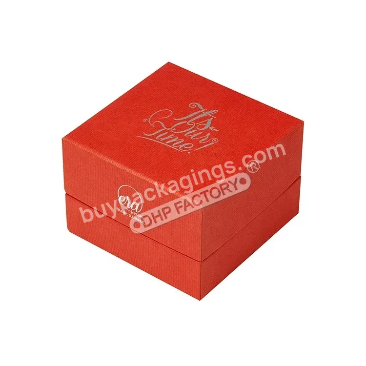 Christmas Hot-selling Custom Logo Red Handmade Texture Paper Rigid Cardboard Packaging Watch Gift Boxes With Black Velvet Pillow