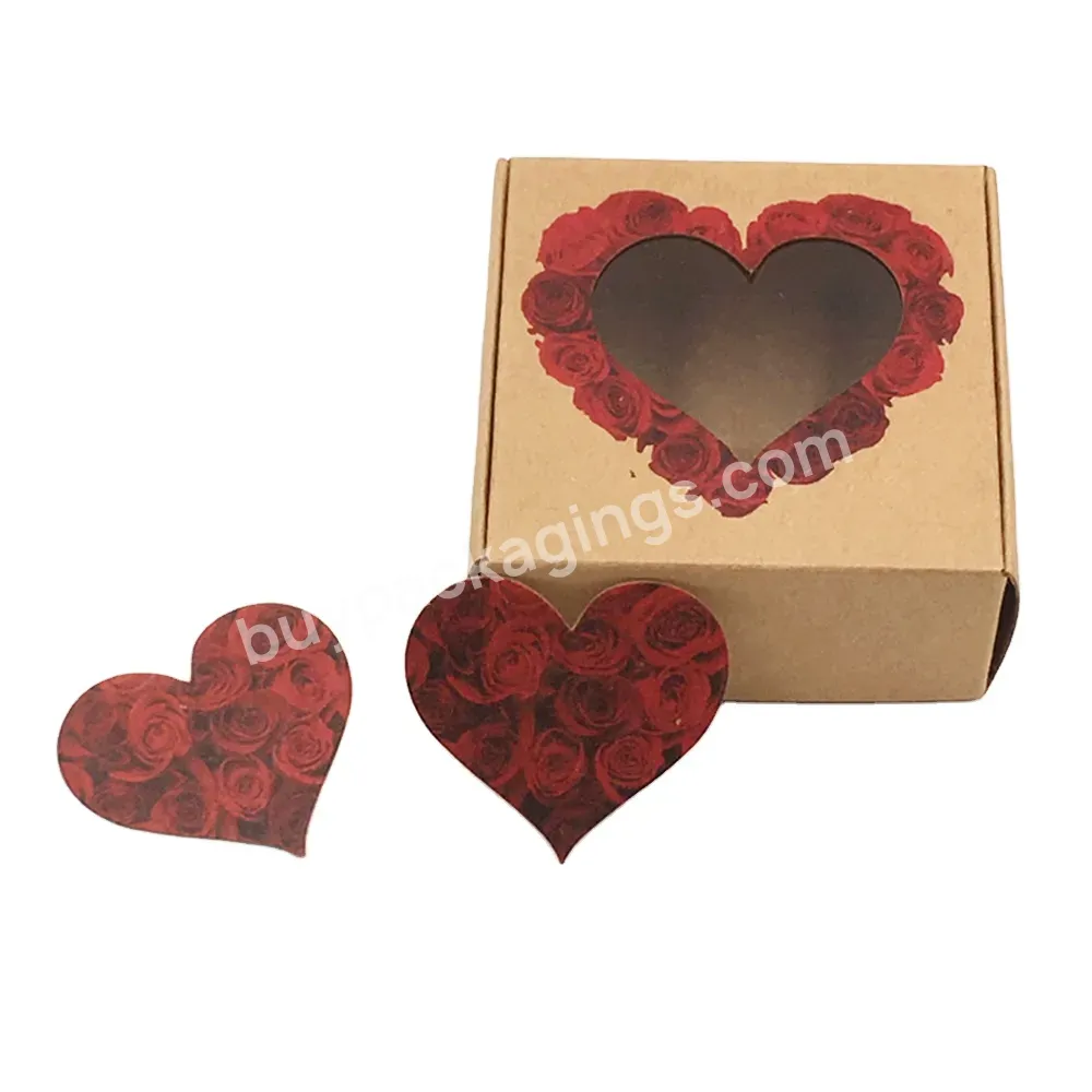 Classical Simple Design Kraft Paper Box For Wedding Candy Packaging With Hollow Heart Shape Window - Buy Low Price Custom Design Cheap Jewelry Packaging Paper Box With Logo Printed,Wholesale Small Middle Big Custom Size Paper Box For Clothing Packagi