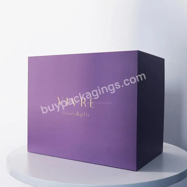 Colorful Design Paper Luxury Flower Gift Packaging Box Customized Lid And Based 2 Piece Box