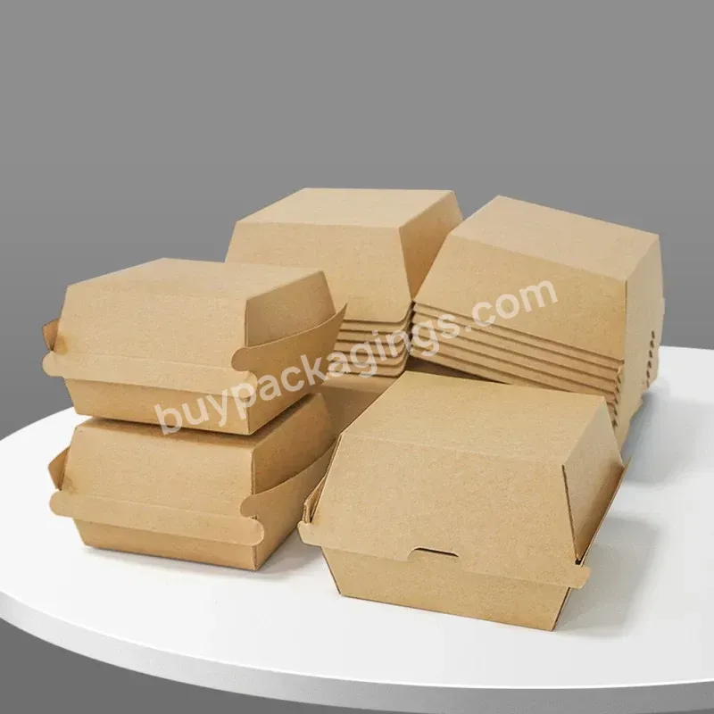 Corrugated Paper Burger Box Custom And Logo Design Food Grade Materials Hamburger Packaging Box