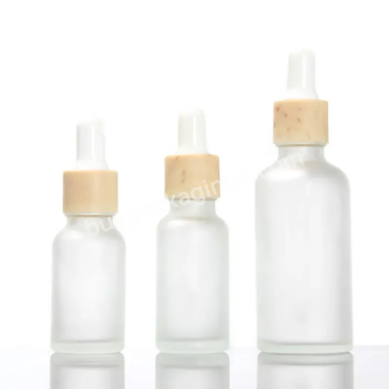 Cosmetic Stock 10ml 15ml 20ml 30ml 50ml Skincare Essential Hair Oil Bottle Frosted Clear Glass Bamboo Serum Bottles - Buy 30 Ml Serum Glass Bottle,Serum Bottle Bamboo,Frosted Bottle Serum.