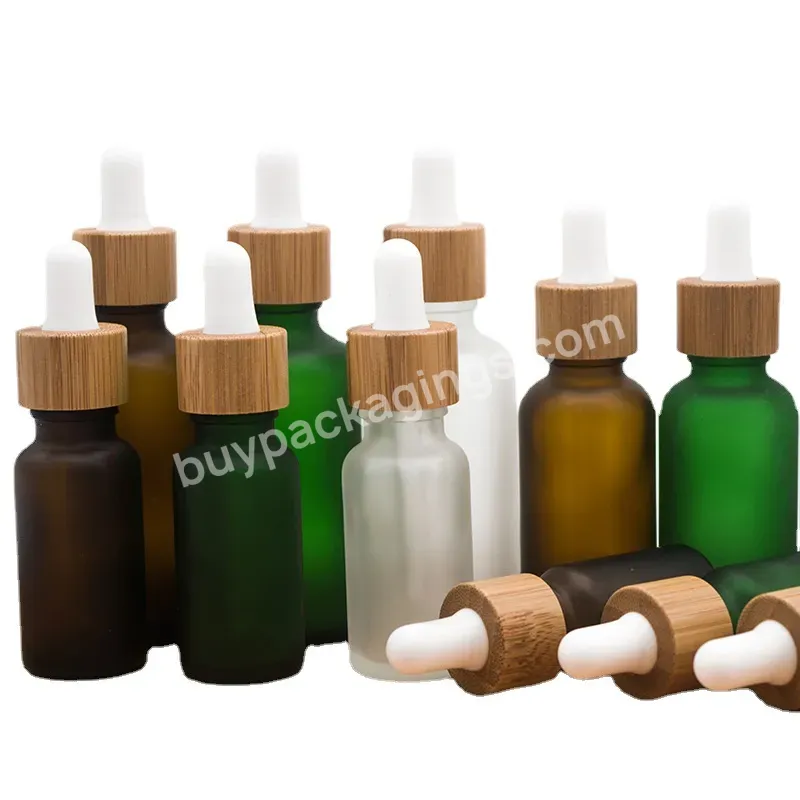 Cosmetic Stock 10ml 20ml 30ml 50ml Brown Green Amber Skincare Essential Oil Bottle Frosted Clear Glass Bamboo Serum Bottles - Buy Essential Oil Bottle,Serum Bottle Bamboo,Frosted Bottle Serum.