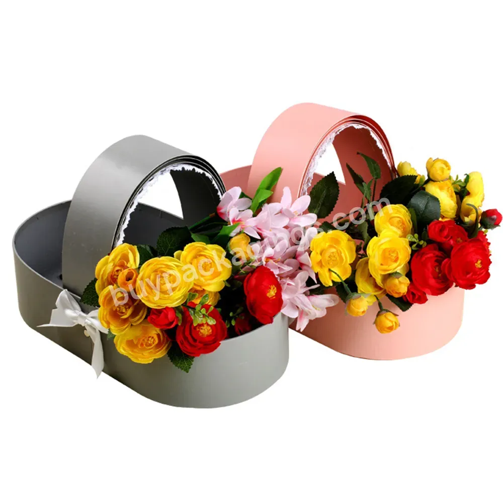 Creative Cradle Flower Box Wreaths Flower Arrangement Basket Box For Wedding Favor Rose Storage Gifts Present Packing - Buy Luxury Soft Velvet Flower Floral Boxes Beige Gray Suede Hat Paper Cardboard Round Rose Cylinder Box For Flowers With Custom Lo