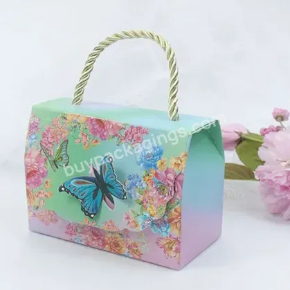 Creative Wholesale Cheap Price Handbag Style Multiple Sizes Candy Chocolate Packaging With Butterfly Decoration Golden Handle - Buy Factory Price White Quality Cardboard Paper Eco Friendly Special Unique Shape Light Candy Chocolate Packaging,Handbag