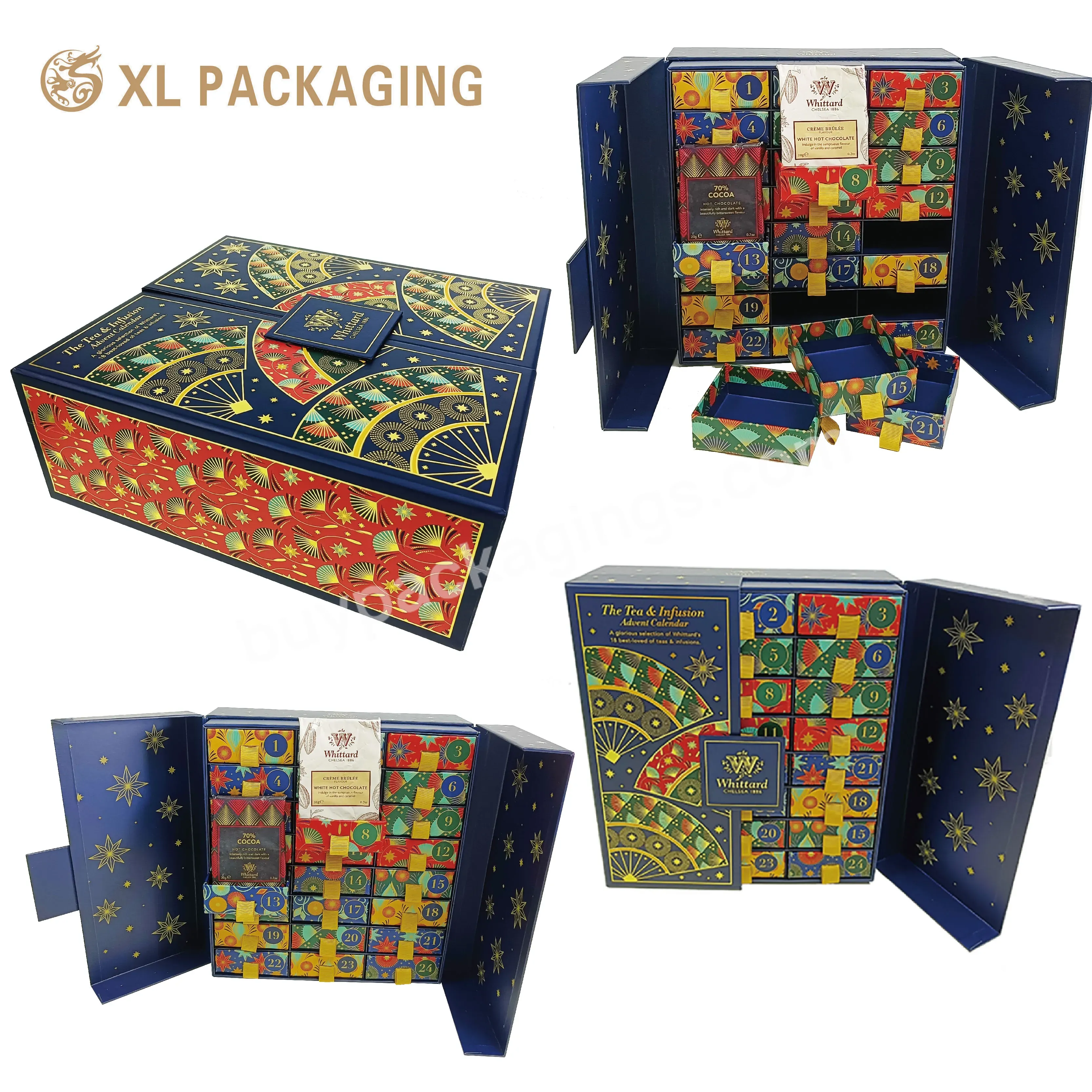 Custom 24 Advent Calendar Cardboard Box Christmas Drawer Storage Box Advent Calendar Packaging Box - Buy Christmas Drawer Storage Box,Advent Calendar Packaging Box,24 Advent Calendar Cardboard Box.