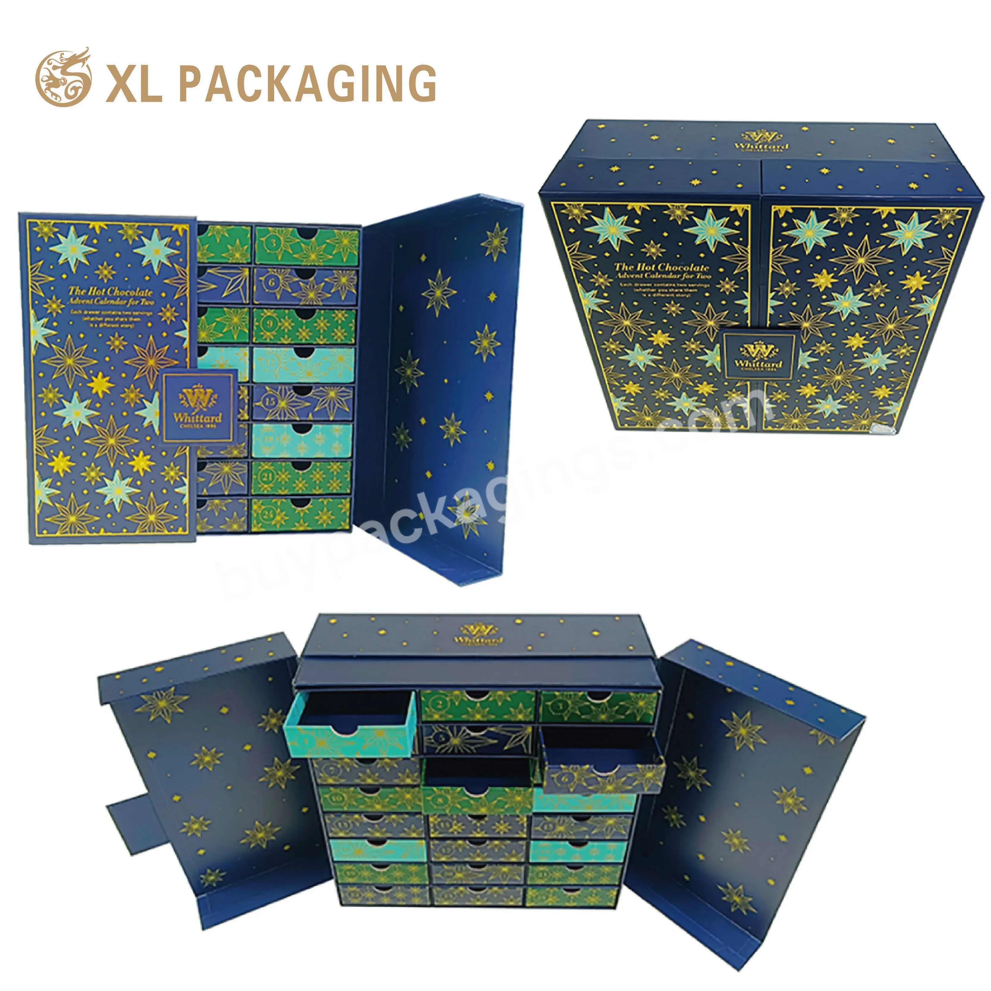 Custom 24 Advent Calendar Cardboard Box Christmas Drawer Storage Box Advent Calendar Packaging Box - Buy Christmas Drawer Storage Box,Advent Calendar Packaging Box,24 Advent Calendar Cardboard Box.