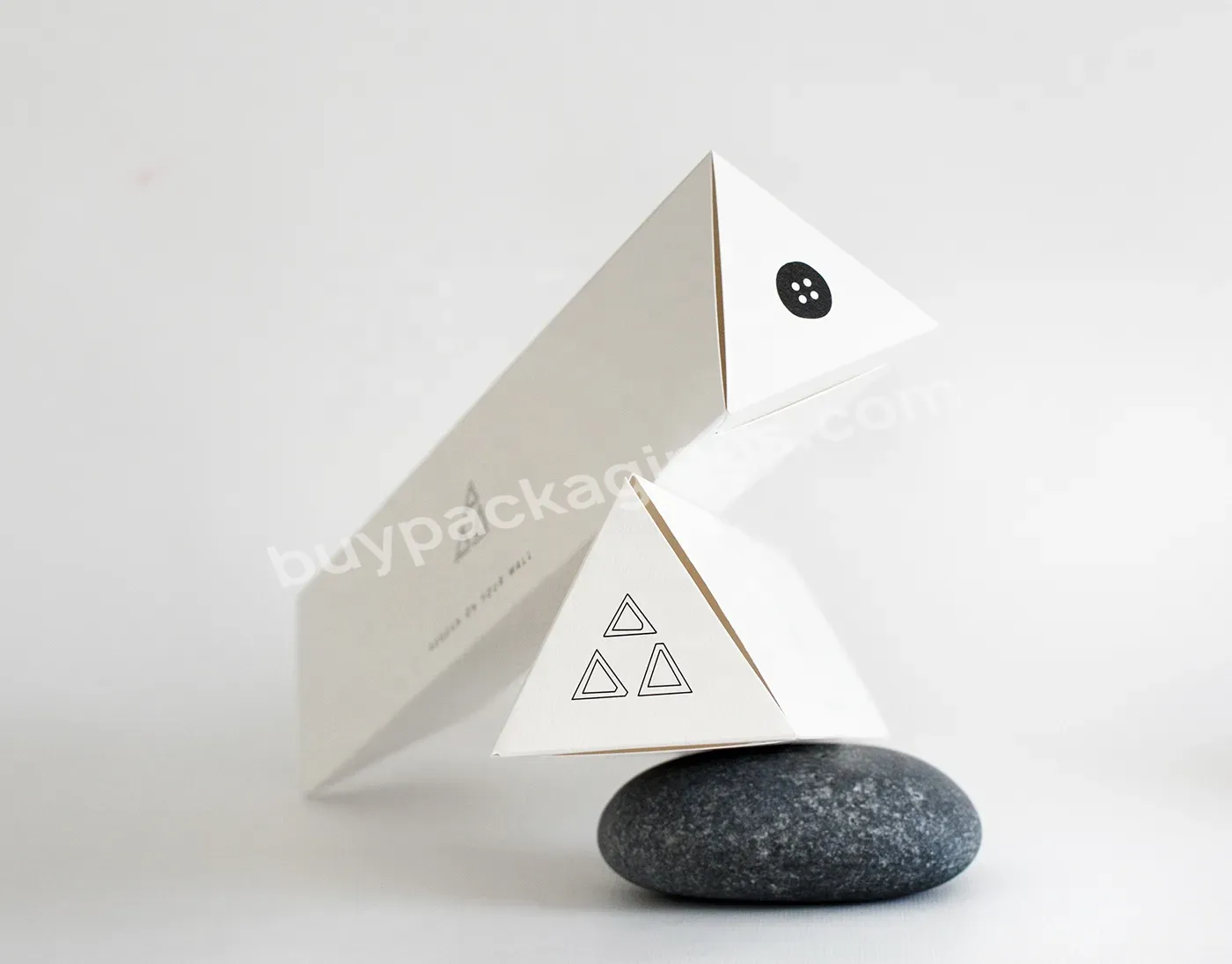 Custom Black White Color Kraft Cardboard Paper Triangle Shape Tube Light Packaging Box For Painting Gift Foldable Cheap Price - Buy Modern Art Design Cmyk Full Print Light Cardboard Quality Material Foldable Style Matt Laminated Paper,Unique Buckle T