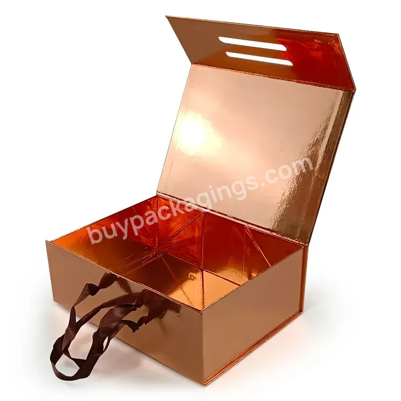 Custom Brand Logo Printing Rose Gold Bulk Magnetic Gift Box Wholesale For Wedding Souvenir Baby Clothes