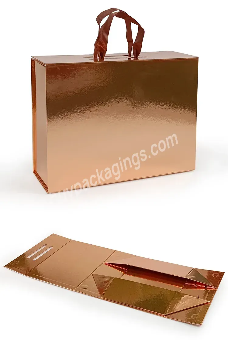 Custom Brand Logo Printing Rose Gold Bulk Magnetic Gift Box Wholesale For Wedding Souvenir Baby Clothes