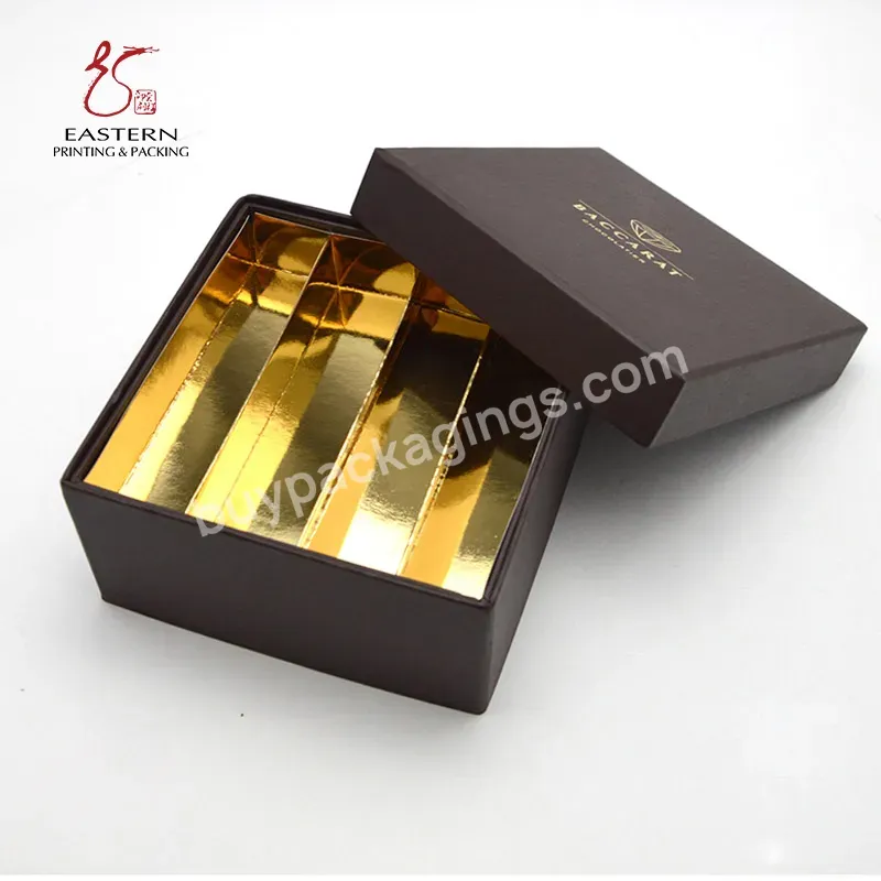 Custom Brown Sliding Chocolate Box With Dividers