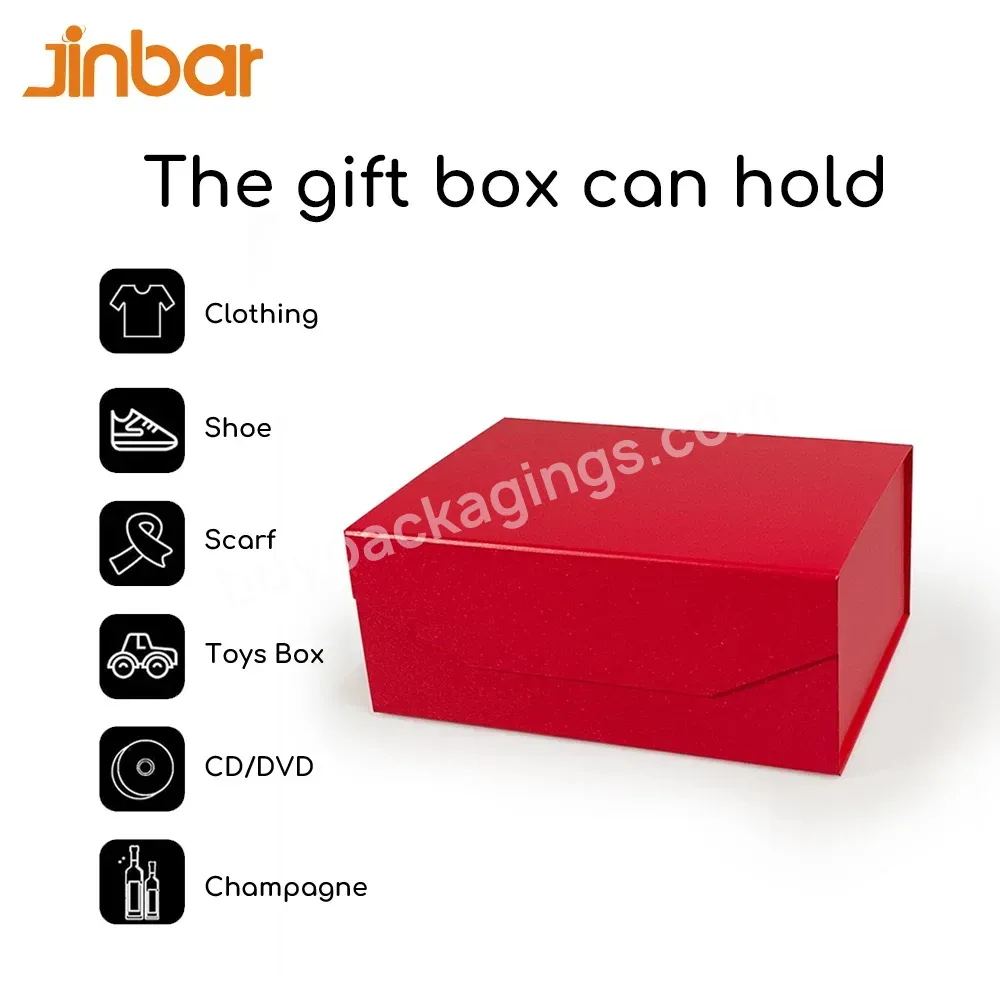 Custom Craft Magnetic Lid Paper Box Packaging Boxes Recyclable Red Jewelry Box For Motif Light Christmas Decoration Gift