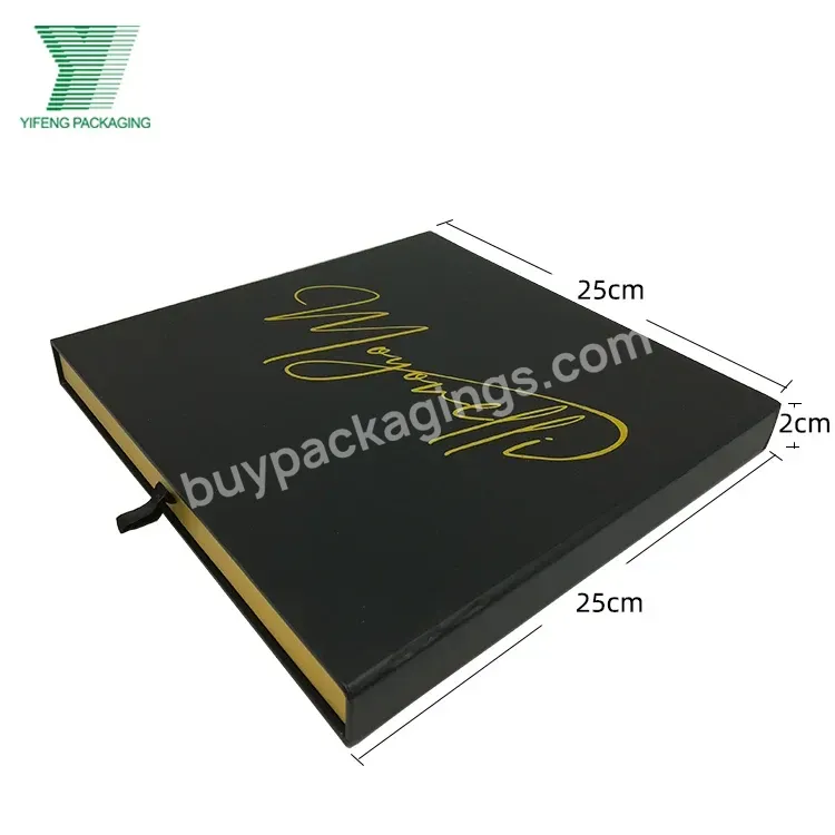 Custom Drawer Shape Gold Black Logo Unique Luxury Jewelry Box Cardboard Box For Apparel Slik Scarf Packaging