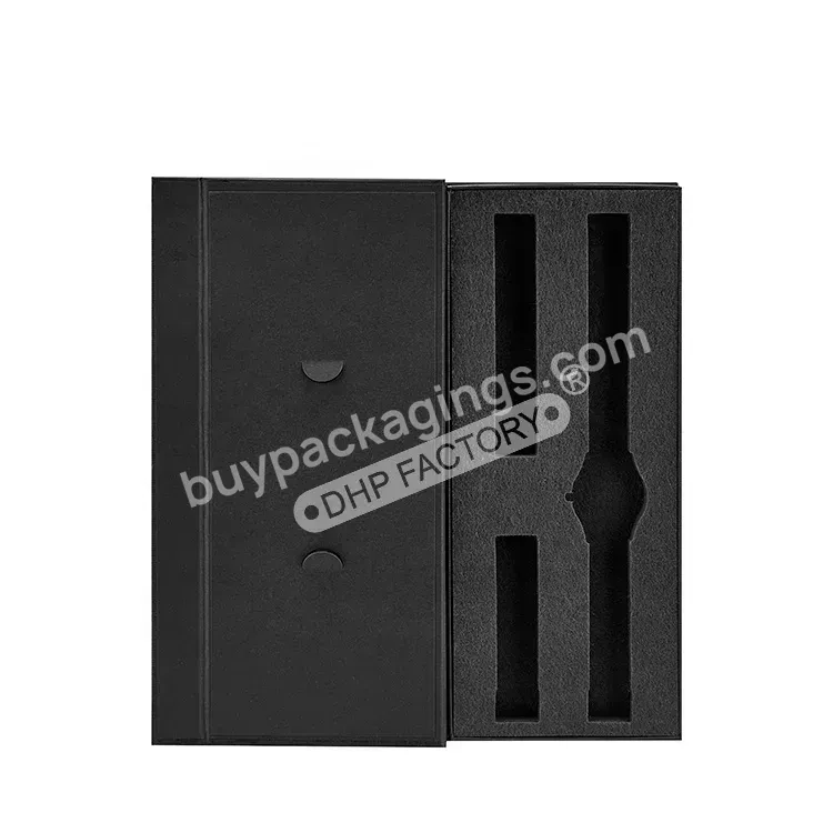 Custom Foam Insert Rectangle Magnetic Flap Hard Cardboard Packaging Luxury Gift Storage Pu Leather Watch And Strap Box