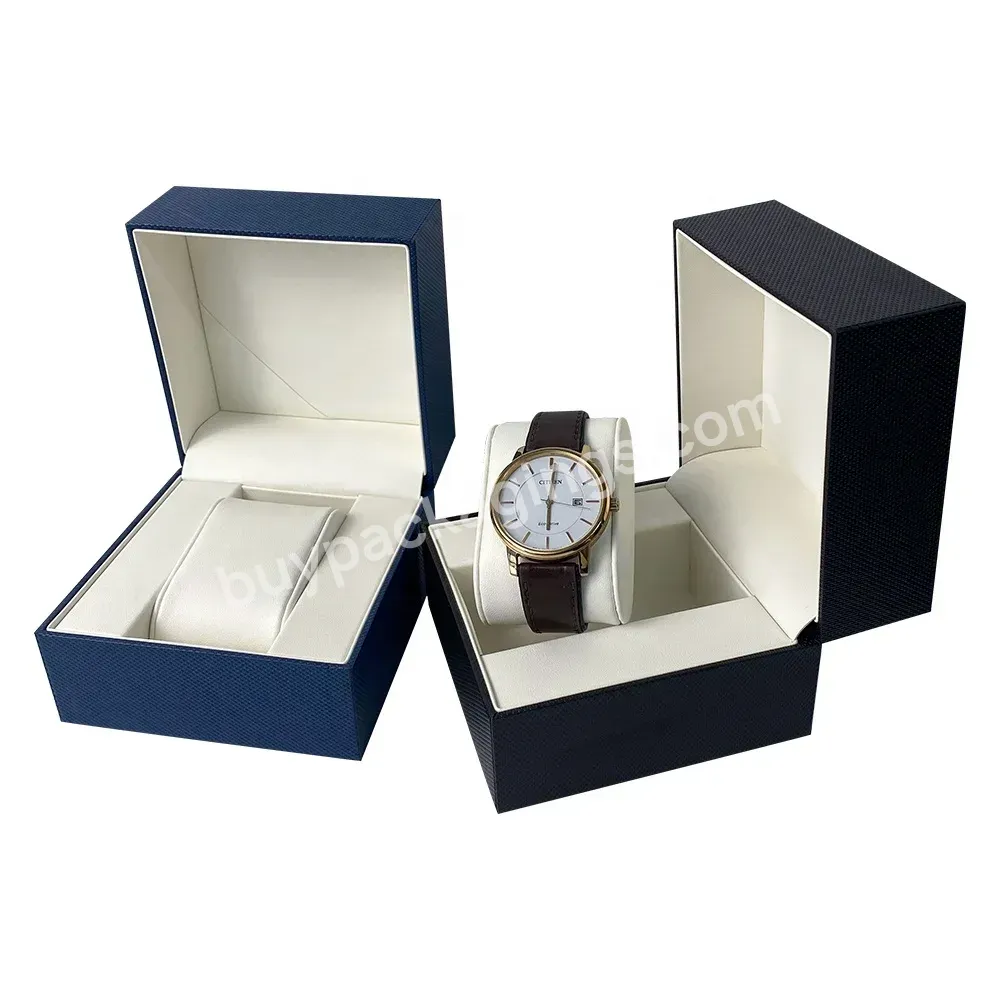 Custom Gold Foil Leather Mold Single Watch Jewelry Gift Packaging Box Fournisseur De Boites Coffrets Montre With Velvet Pillow