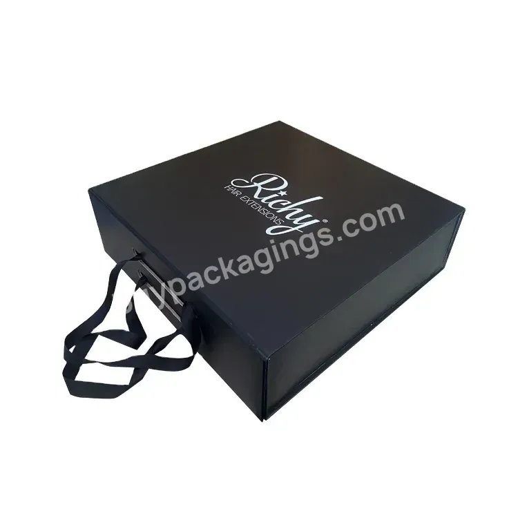 Custom High End Luxury Rigid Black Cardboard Valentine Day Paper Box Packaging For Gifts With Customers Logo