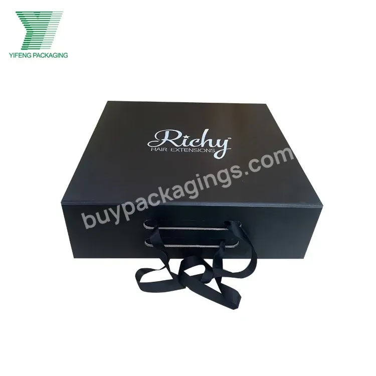 Custom High End Luxury Rigid Black Cardboard Valentine Day Paper Box Packaging For Gifts With Customers Logo