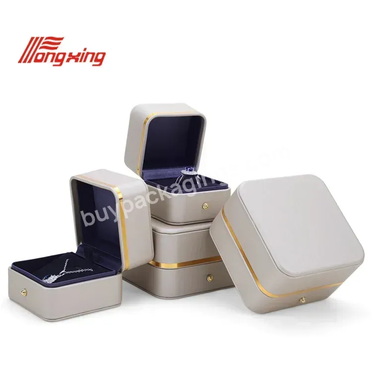 Custom Leather Jewelry Box Accessories Box Champagne Luxury Jewlery Box Packaging Earring Packaging For Jewelry