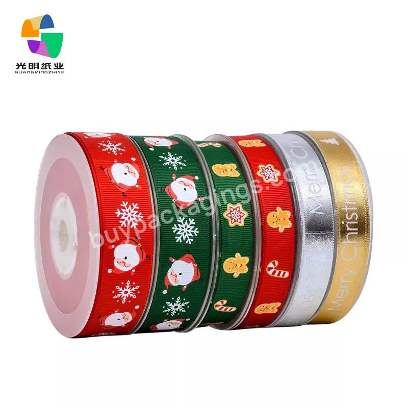 Custom Logo Decoration Single Side Print 100% Polyester Christmas Silk Satin Ribbons For Packaging - Buy Satin Ribbon Making Machine,Printer Machine Satin Ribbon,Satin-lined Luxury Gift Bags With Ribbon Handles.