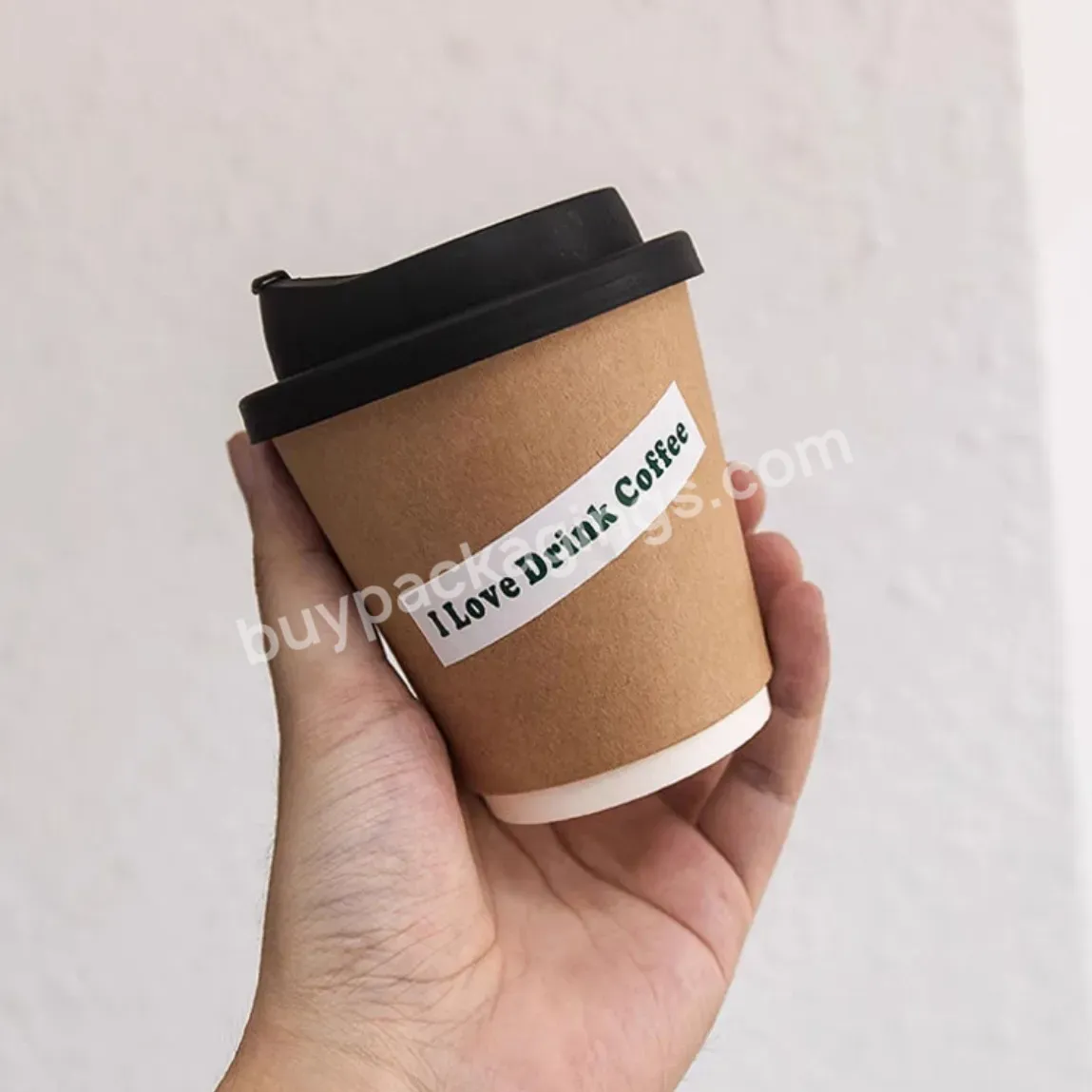 Custom Logo Espresso Coffee Cup Design 8oz Disposable Paper Cups With Lids For Hot Drinks