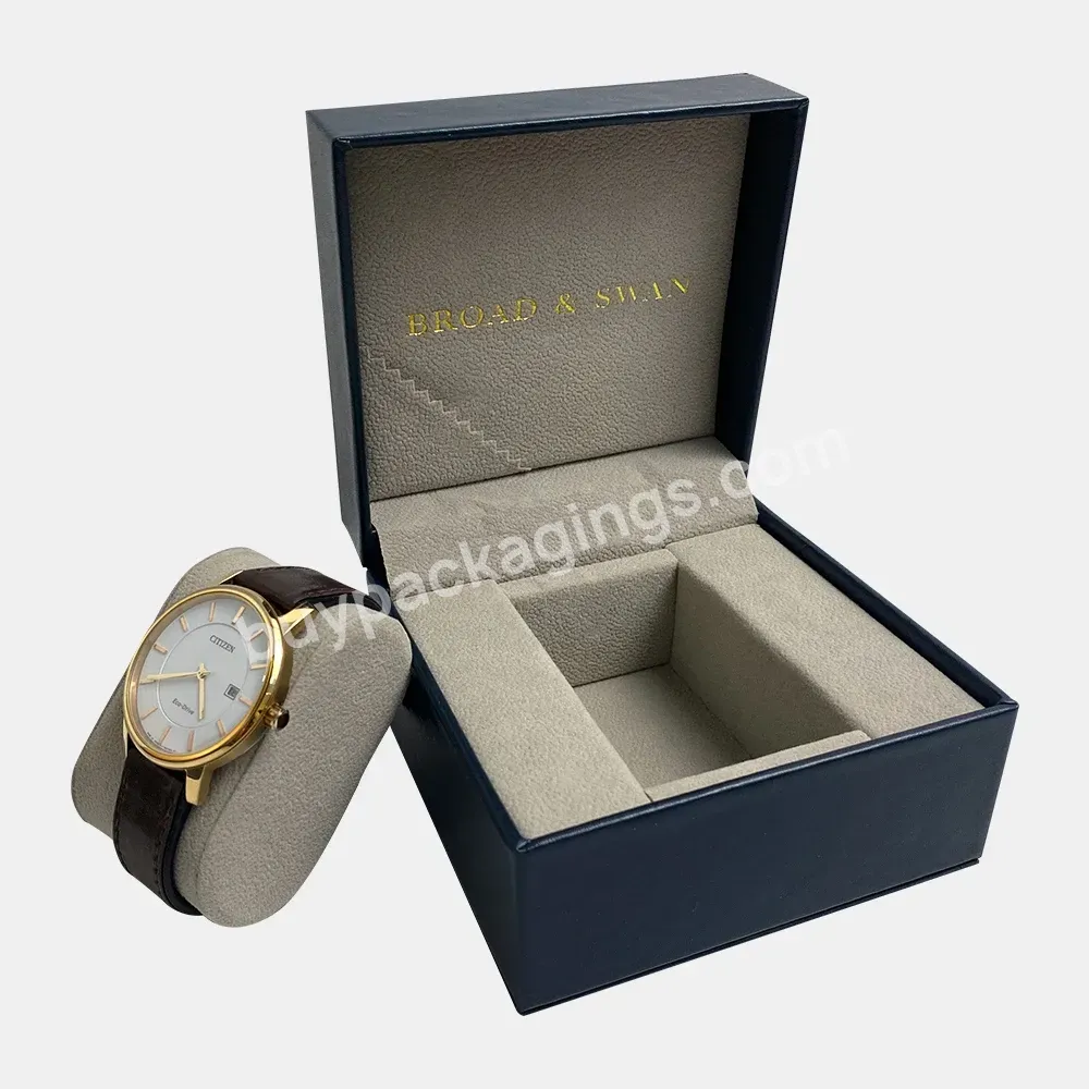 Custom Logo Modern Luxury Single Paper Cardboard Pu Leather Ladies Wrist Watch Box Packaging For Gift